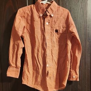 Cinch Kids Red/Orange Button Down Shirt